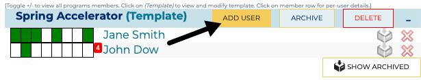Example Program List Add User